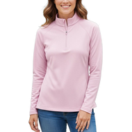 Peter Millar Women Sugar Stripe Perth 1/4 Midlayer - Palmer Pink