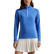 RLX Ralph Lauren Wanita Jersey UV Quarter Zip Golf Pullover - Musim Panas Biru
