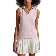 RLX Ralph Lauren Wanita Lawatan Pique V -Neck Lengan Polo Tanpa Lengan - Taman Pink