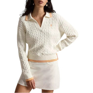 Pullover Golf Campuran Kapas 2/48 RLX Ralph Lauren Wanita - Berbilang Percikan Putih