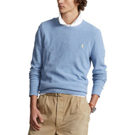Prestasi Polo Ralph Lauren Sweater Kapas Tekstur - Serbuk Blue Heather