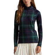 RLX Ralph Lauren Women's Printed Stretch Jersey Quarter-Zip Pullover - Tartan
