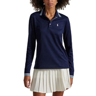 RLX Ralph Lauren Women’s Tour Pique Long Sleeve Polo Shirt - Refined Navy/Sutton Blue/Ceramic White