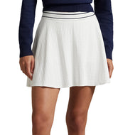 RLX Ralph Lauren Women's Active Cable Knit A -Line Golf Skort - Ceramic White/Refined Navy Multi