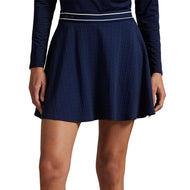 RLX Ralph Lauren Women's Active Cable Knit A -Line Golf Skort - Refined Navy/Ceramic White Multi