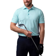 Glenmuir Carribridge Performance Polo Golf Shirt - Puti/ Lagoon