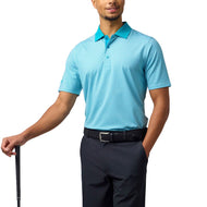 Glenmuir Gullane Performance Polo Golf Shirt - Puti/ Lagoon