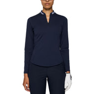 J.Lindeberg Wanita Harper Quarter Zip Mid Layer - JL Navy