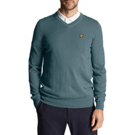 Lyle & Scott Golf Merino Blend v Neck Pullover - Iron Blue