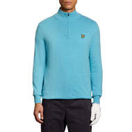 Lyle & Scott Quarter Zip Knitted Golf Jumper - Biru Aquamarine