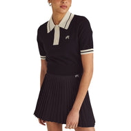 Malbon Women's Mikayla Knit Golf Polo Shirt - Itim