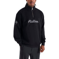 Malbon Collegiate Golf Sweatshirt 1/4 Zip - Black