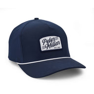 Peter Millar 俱乐部绳索高尔夫球帽 - 海军蓝/白色