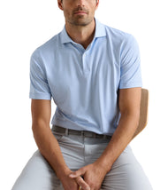 Peter Millar Mayfield Performance Jersey Golf Polo Shirt - Iris Mist