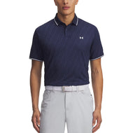 Baju Polo Golf Jacquard Drive Under Armor Drive - Midnight Navy/White