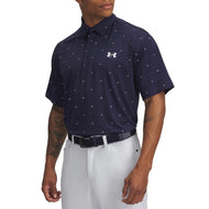 Under Armour Playoff 3.0 Printed Polo Golf Shirt - Navy/White