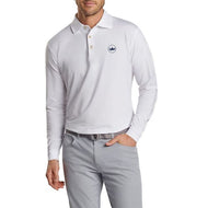 Peter Millar Performance Stretch Jersey Long Sleeve Golf Shirt - Puti