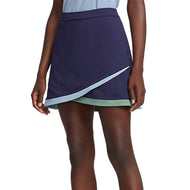 RLX Ralph Lauren Wanita Faux Wrap Stretch Jersey Golf Skort 15 " - Tentera Laut Perancis/Keletihan/Kapal Biru