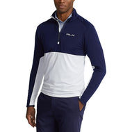 RLX Ralph Lauren Peached Airflow Jersey 1/4 Zip Midlayer - Tentera Laut Putih/ Perancis Pure