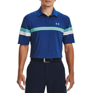 Baju Polo Golf Colourblock Under Armor - Blue Mirage White/Glacier Blue