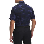Sa ilalim ng Armor Playoff 3.0 Naka -print na Polo Golf Shirt - Hatinggabi Navy/Downpour Grey