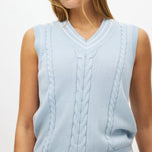 Rohnisch Women's Cotton Cable Knit Golf Vest - Skyway