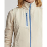 RLX Ralph Lauren Wanita Tech Terry Full Zip Golf Vest - Sand Heather/Hatteras Blue