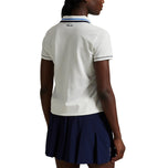 RLX Ralph Lauren Wanita Pique Polo Polo Shirt - Putih/Tentera Laut/Biru
