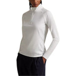 Jersi Regangan UV RLX Ralph Lauren Wanita 1/4 Zip Pullover Golf - Putih Seramik