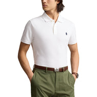 Prestasi Polo Ralph Lauren Cotton Pique Golf Polo Shirt - Pure White/Navy