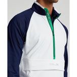 RLX Ralph Lauren Stretch Jersey Half -Zip Pullover - Pure White/French Navy