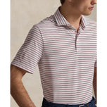 RLX Ralph Lauren Stripe Tour Pique Golf Polo Shirt - Garden Pink Multi