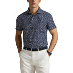 RLX RALPH LAUREN PRINTED CREITS Lightweight Airflow Golf Polo Shirt - Micro Toss Floral Refined Navy