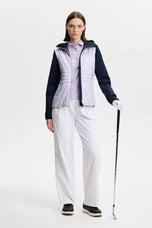 J.Lindeberg Women's Caitlyn Golf Polo Shirt - Bias Bridge Heather Paisley