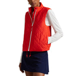 Rlx ralph lauren women's quilted hybrid vest - maliwanag na poppy