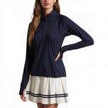 RLX Ralph Lauren Women's Stretch Jersey Peach Quarter -Zip Pullover - Tentera Laut halus