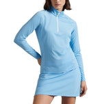 RLX Ralph Lauren Women Stretch Jersey Quarter -Zip Pullover - Sutton Blue