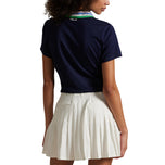 RLX Ralph Lauren Women’s Tour Pique Knit -Collar Polo Golf Shirt - Refined Navy/Tiller Green Multi