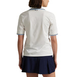 RLX RALPH LAUREN WOMER'S v NECK TOUR PIQUE高尔夫球球衫 - 陶瓷白/精制海军/萨顿蓝色