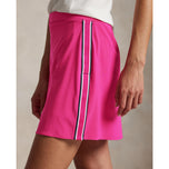 RLX Ralph Lauren Women's 4-Way Stretch A-Line Golf Skort-Currant/Ceramic White/Hunter Green