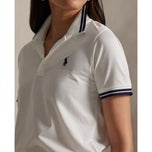RLX Ralph Lauren Women’s Tour Pique Golf Shirt - Ceramic White/Refined Navy
