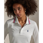 RLX Ralph Lauren Women's Tour Pique Long Sleeve Polo Shirt - Ceramic White/Currant