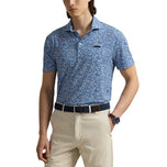 RLX Ralph Lauren bercetak Lightweight Airflow Golf Polo Shirt - Savanna Floral Refined Navy Multi