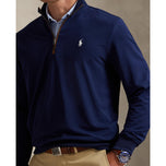 Prestasi polo Ralph Lauren Fine Gauge Terry Half Zip - Tentera Laut halus