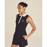 Baju Polo Golf Tanpa Lengan Claudia Wanita Malbon - Hitam