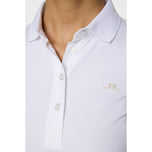 J.Lindeberg Women Cassie Golf Polo Shirt - Puti