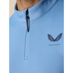 Castore Club Classic Quarter Zip Golf Pullover - Sky Blue/Midnight Navy