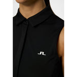 J.Lindeberg Women's Dena Sleeveless Golf Polo Shirt - Black