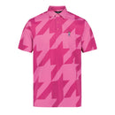 Eastside Golf Snap Placket Baju Polo Houndstooth - Fuschia