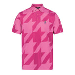 Eastside Golf Snap Placket Houndstooth Polo Shirt - Fuschia